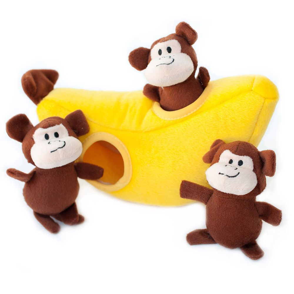 ZippyPaws Spencer The Crinkle Monkey Brown Dog Toy